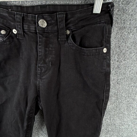 TRUE RELIGION JENNIE Curvy Mid Rise Skinny Black Jeans Women Size 29 Stretch - Picture 6 of 15